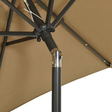 Garden Parasol with LED Lights Taupe 200x211 cm Aluminium 313560