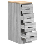 Garage Storage Cabinet Grey Sonoma 30x51x85 cm Solid Wood Pine 860585
