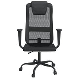 Office Chair Black Mesh Fabric and Faux Leather 353019