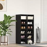 Shoe Rack Black Oak 54x34x100.5 cm Engineered Wood 862423