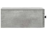 Wall-Mounted Bedside Cabinet with Drawer 2 pcs Concrete Grey 897922