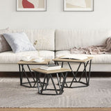 ZNTS Side Tables 3 pcs Sonoma Oak Engineered Wood 868280