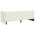 Corner Bed Frame with Headboard Cream 80 x 200 cm Velvet 42016253