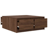 Coffee Table with Drawers Brown Oak 100x100x40 cm 3328405
