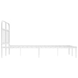 Bed Frame White Powder-Coated Steel Small Double Bed Frame 352624