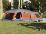 Family Tent with Porch Dome 9-Person Grey and Orange Waterproof 4009586