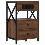 Bedside Cabinet 2 pcs Brown Oak 40 x 31 x 60 cm Engineered Wood 859469
