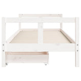 Kids Bed Frame with Drawers White 80x200 cm Solid Wood Pine 834406