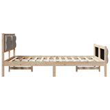 Bed Frame with Headboard Taupe 140 x 190 cm Solid Pine Wood 3394296