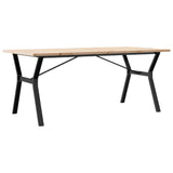 ZNTS Dining Table Y-Frame 180x90x75.5 cm Solid Wood Pine and Steel 3282788