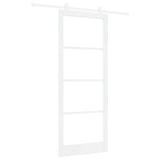 Sliding Door ORKDAL White 93 x 232 cm Solid Pine Wood and Glass 3332068