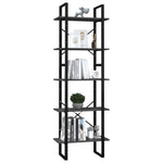 5-Tier Book Cabinet Grey 60x30x175 cm Pinewood 3081985
