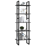 5-Tier Book Cabinet Grey 60x30x175 cm Pinewood 3081985