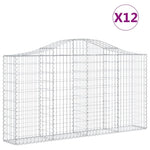 Arched Gabion Baskets 12 pcs 200x30x100/120 cm Galvanised Iron 3145440