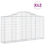 Arched Gabion Baskets 12 pcs 200x30x100/120 cm Galvanised Iron 3145440
