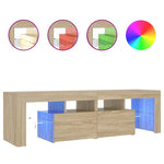 TV Cabinet with LED Lights Sonoma Oak 140x36.5x40 cm 804367