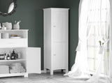 Tall Bathroom Storage Unit, Slim Bathroom Cabinet with Adjustable Shelves and Double Door, White T3398P378067