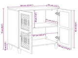 Sideboard White 60 x 33 x 75 cm Solid mango wood 4018118