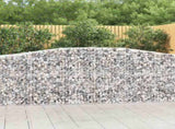 Arched Gabion Baskets 9 pcs 400x50x100/120 cm Galvanised Iron 3145963