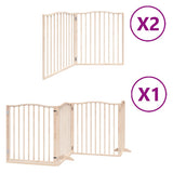 Dog Gate with Door Foldable 8 Panels 640 cm Poplar Wood 3155614