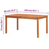 45962 Garden Table 150x90x74 cm Solid Acacia Wood