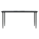 Garden Dining Set Black Powder-coated steel Large Durable 3156577