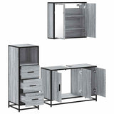 3 Piece Bathroom Furniture Set Grey Sonoma Engineered Wood 3301013