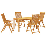 ZNTS 5 Piece Garden Dining Set Solid Wood Acacia 3295257