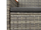 5 Piece Garden Dining Set Grey Poly Rattan&Solid Wood Acacia 3157614