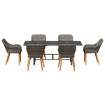 Garden Dining Set with Cushion 7 pcs Grey Poly Rattan 3261625