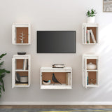 TV Cabinets 5 pcs White Solid Wood Pine 3100270