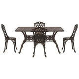 Garden Dining Set 5 pcs Bronze Aluminium 3334668