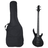 Electric Bass Guitar for Beginner with Bag Black 4/4 46" 70181
