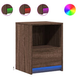 Bedside Cabinets with LED Lights 2 pcs Brown Oak Engineered Wood 852032