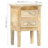 Hand Painted bedside Cabinet 40x30x60 cm Solid Mango Wood 286161
