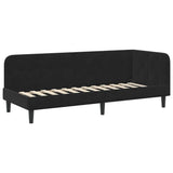 Corner Bed Frame with Headboard Black 80 x 200 cm Velvet 42016591