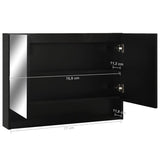 LED Bathroom Mirror Cabinet Black 80x15x60 cm MDF 323605