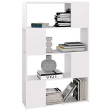 Book Cabinet Room Divider White 80x24x124.5 cm Engineered Wood 809134