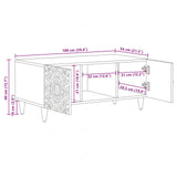 Coffee Table White 100 x 54 x 40 cm Solid Mango Wood 4018380