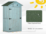 Garden Shed Vertical Utility 3 Shelves Shed Wood Outdoor Garden Tool Storage Unit Storage Cabinet, T3398P315882