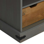 TV Cabinet HALDEN with Sliding Door Grey 110x40x60 cm Solid Wood 4018411