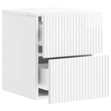Wall-Mounted Bedside Cabinet High Gloss White 33 x 34.5 x 40 cm 898473