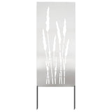 Garden Privacy Screen Floral Silver 50 x 140 cm Stainless steel 876312