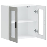 Kitchen Wall Cabinet with Glass Door Porto Concrete Grey 854151