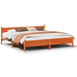 Bed Frame without Mattress Wax Brown 200x200 cm Solid Wood Pine 3309724