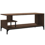 TV Cabinet Brown Oak 102x40x41 cm Engineered Wood and Powder-coated Steel 842415