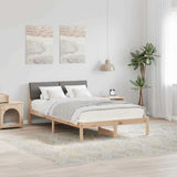 Bed frame Brown and taupe 120 x 190 cm Solid pine wood 878557