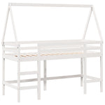 ZNTS Loft Bed with Ladder and Roof without Mattress White 80x200 cm 3282113