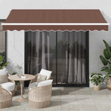 Manual Retractable Awning with LED Brown 350x250 cm 3215377