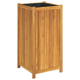 Garden Planter with Liner 50x50x100 cm Solid Wood Acacia 366447